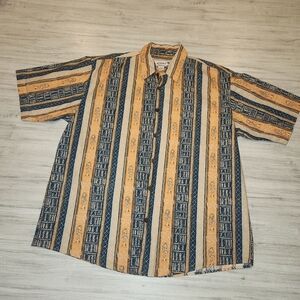 Summa Silk Button Down Short Sleeve Shirt Men's XL B2